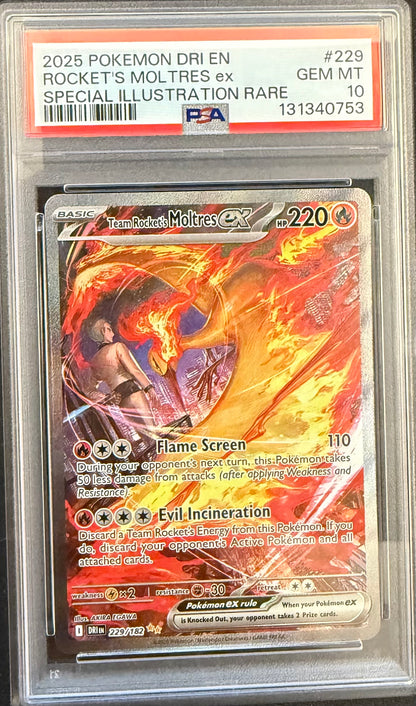 PSA 10 - Team Rocket's Moltrex EX DRI 229