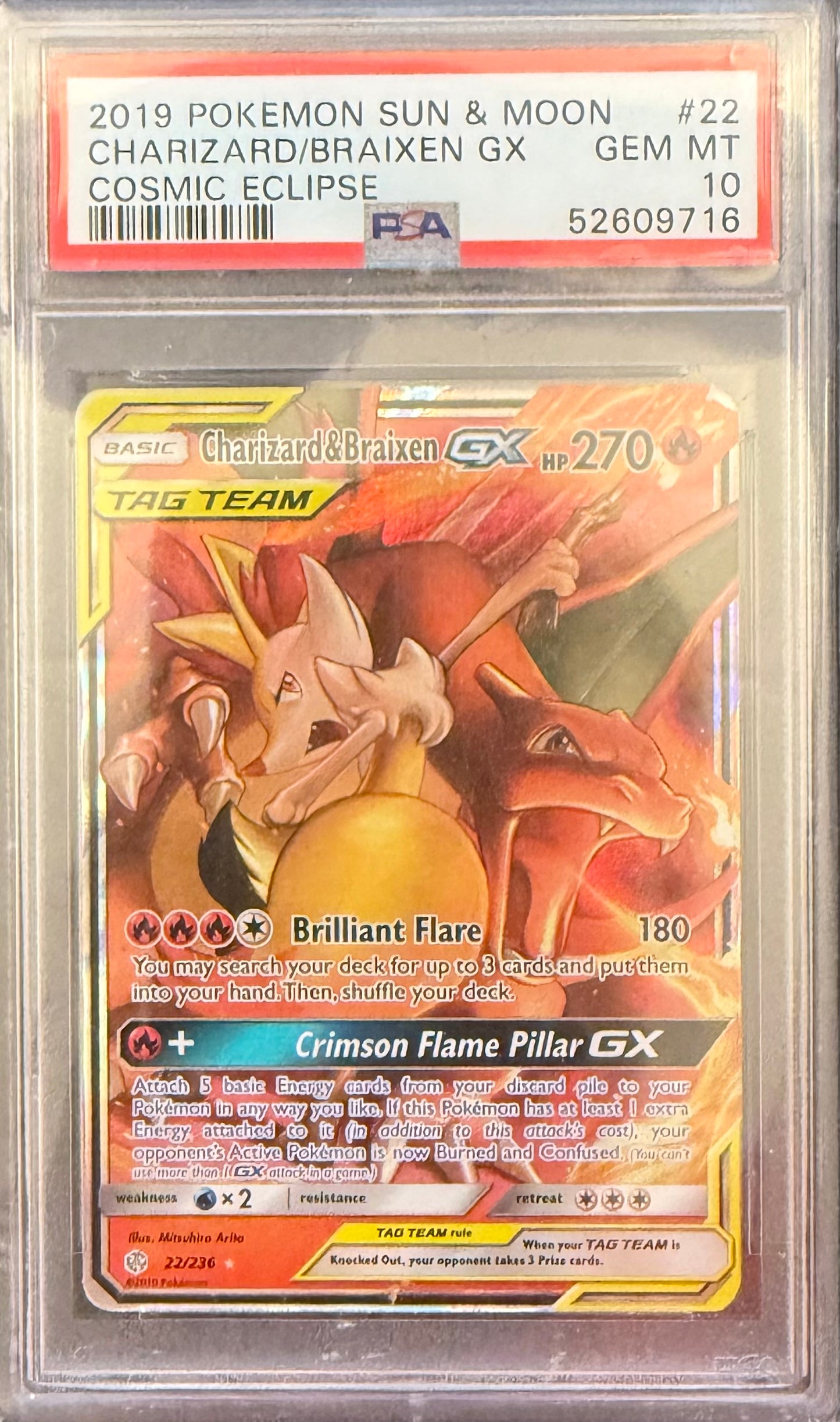 PSA 10 - Charizard & Braixen CEC 22